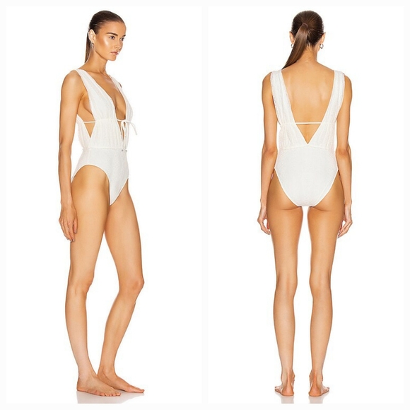 JONATHAN SIMKHAI Shelly Lace-Up One-Piece Swimsuit Small NWT - Picture 2 of 8